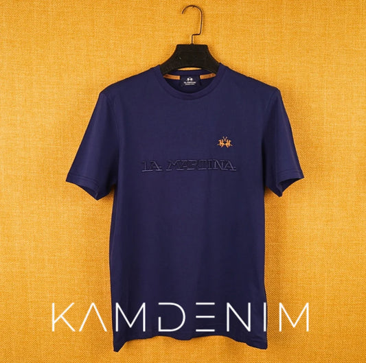 T-Shirt 100% Coton Lm Brod 1010 S / Indigo